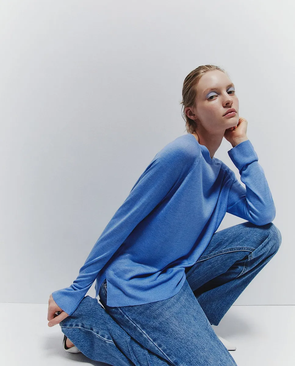 Тонкий джерси с длинным рукавом Sfera, синий 
Тонкий джерси с длинным рукавом Sfera, синий