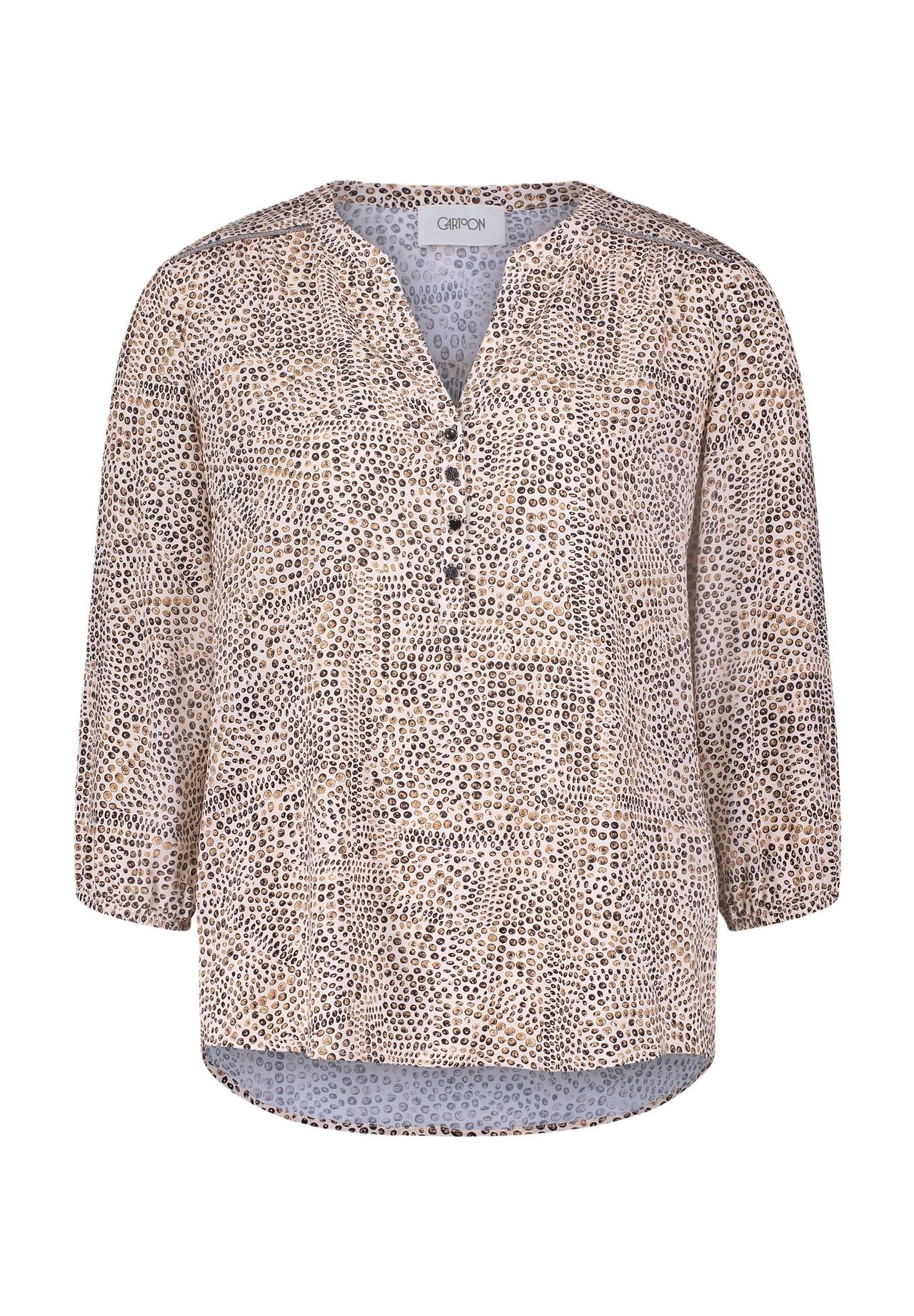 Блузка-рубашка, рукав 3/4, разрез горловины, женская CARTOON, цвет 1871 Cream/brown
Блузка-рубашка, рукав 3/4, разрез горловины, женская CARTOON, цвет 1871 Cream/brown
