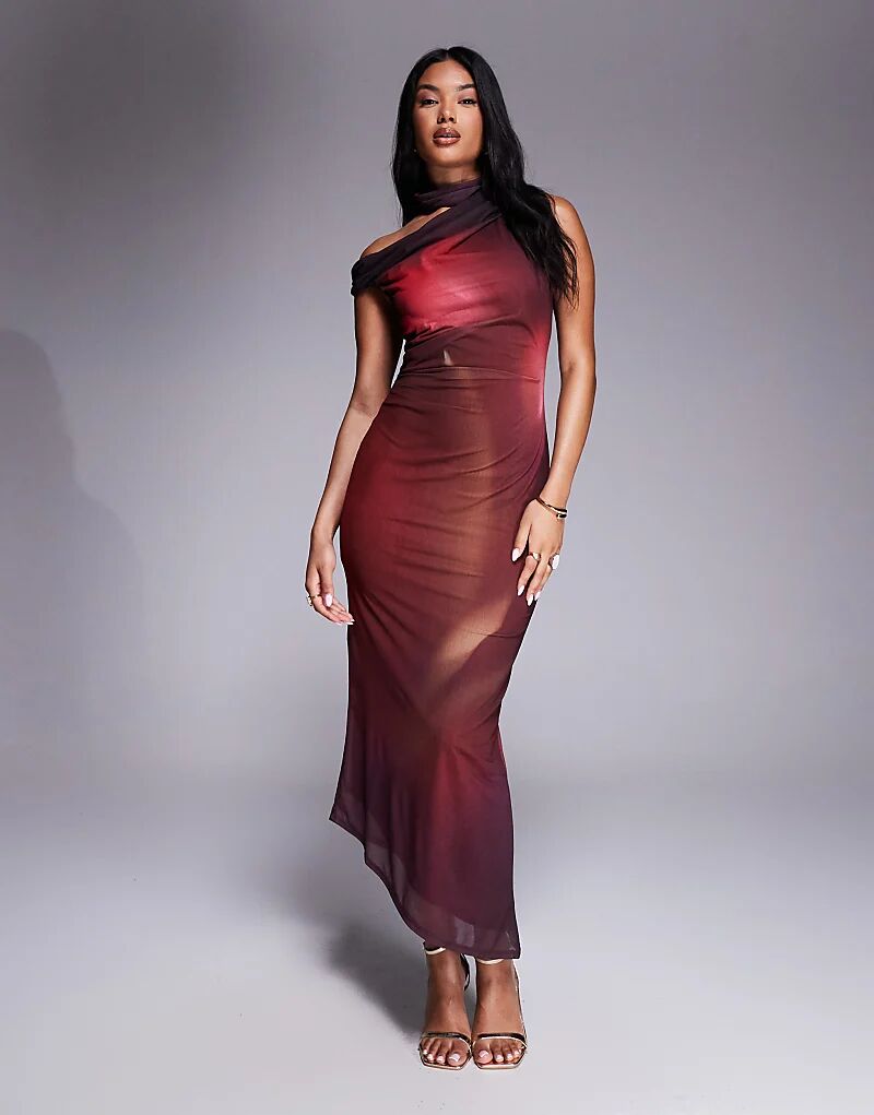 Асимметричное платье миди из сетки River Island красного цвета с высоким воротом
Асимметричное платье миди из сетки River Island красного цвета с высоким воротом