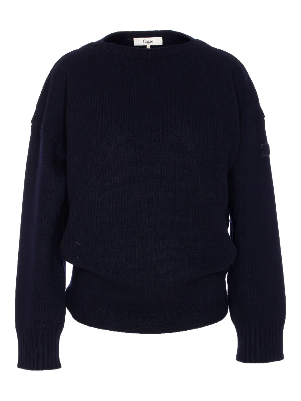 Свитер с нашивкой-логотипом CHLOÉ, синий 
Свитер с нашивкой-логотипом CHLOÉ, синий