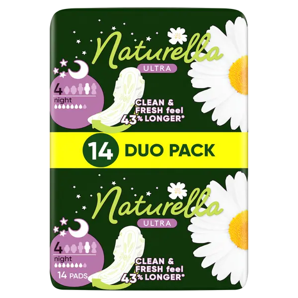 Гигиенические прокладки, 14 шт./1 упаковка. Naturella Ultra night camomile
Гигиенические прокладки, 14 шт./1 упаковка. Naturella Ultra night camomile