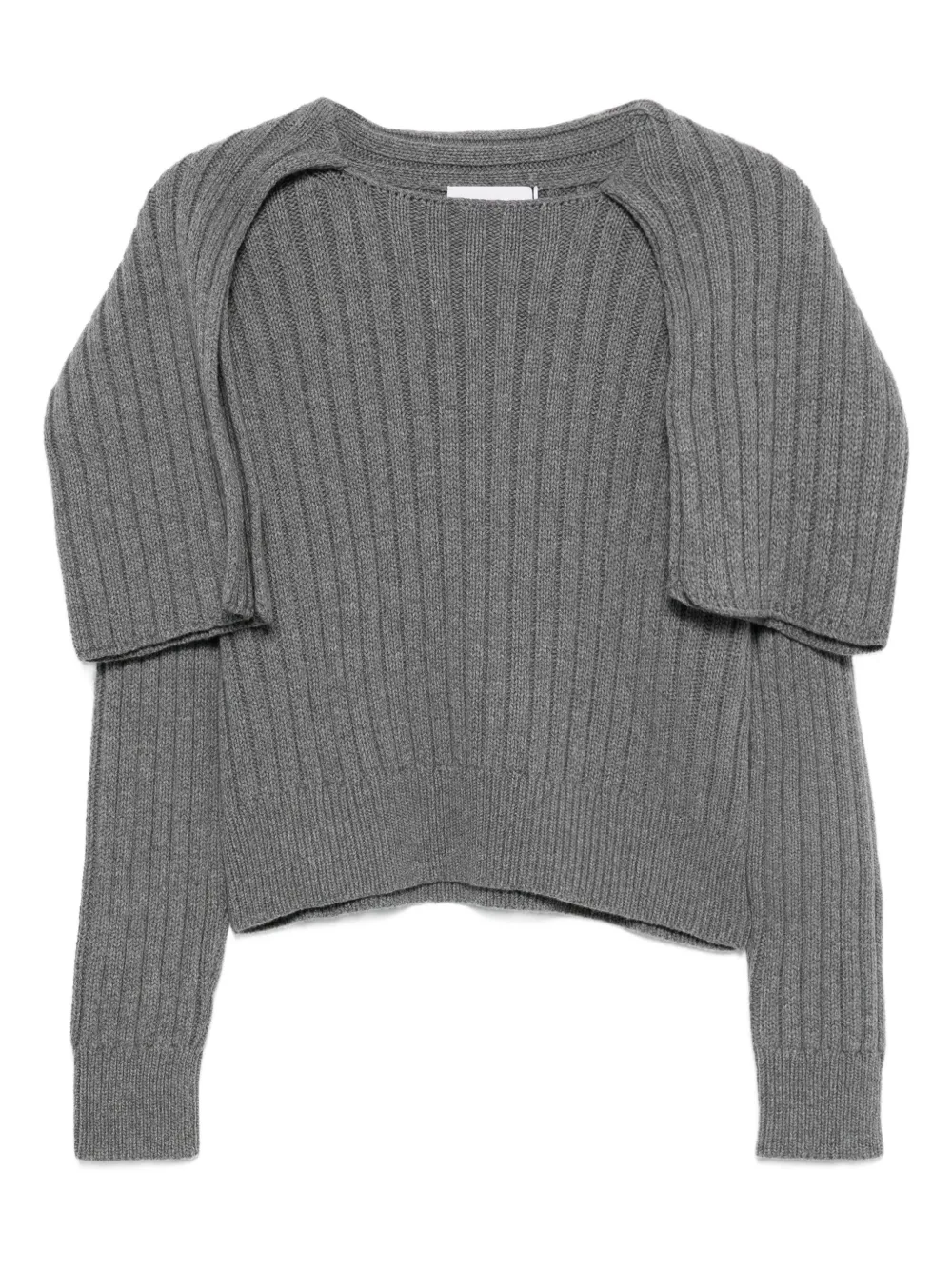 Рифленый свитер с шарфом Brandon Maxwell, серый
Рифленый свитер с шарфом Brandon Maxwell, серый