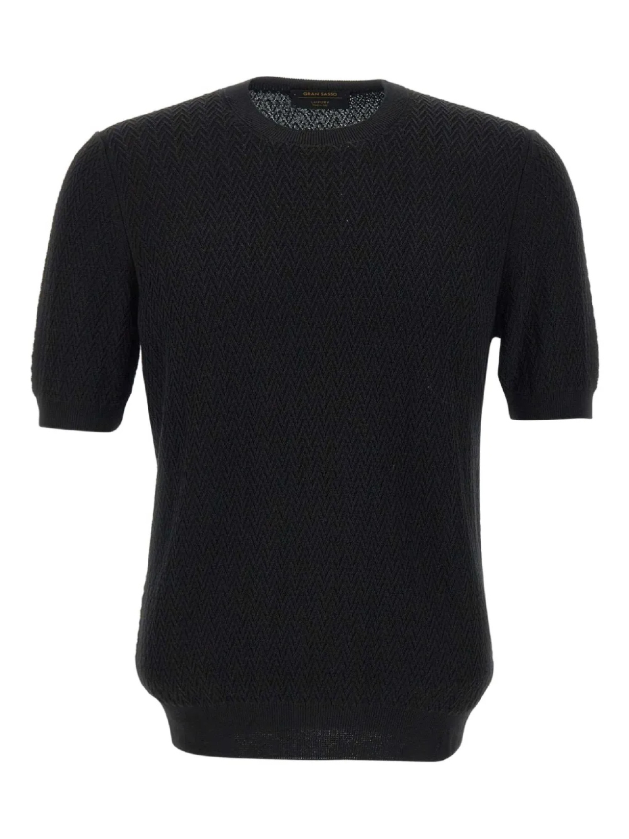 Топ с короткими рукавами и шевронным узором Gran Sasso, черный
Топ с короткими рукавами и шевронным узором Gran Sasso, черный