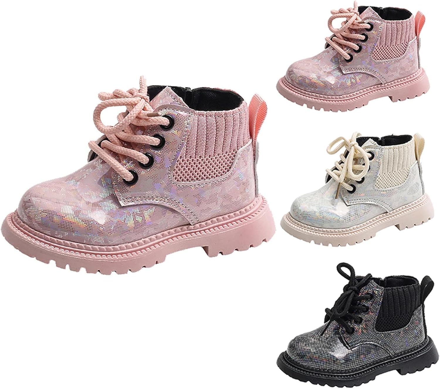 Детские ботинки на шнуровке с боковой молнией, блестящий стиль, легко надевать и снимать, для девочек/мальчиков 1-6 лет Generic, Black
Детские ботинки на шнуровке с боковой молнией, блестящий стиль, легко надевать и снимать, для девочек/мальчиков 1-6 лет Generic, Black