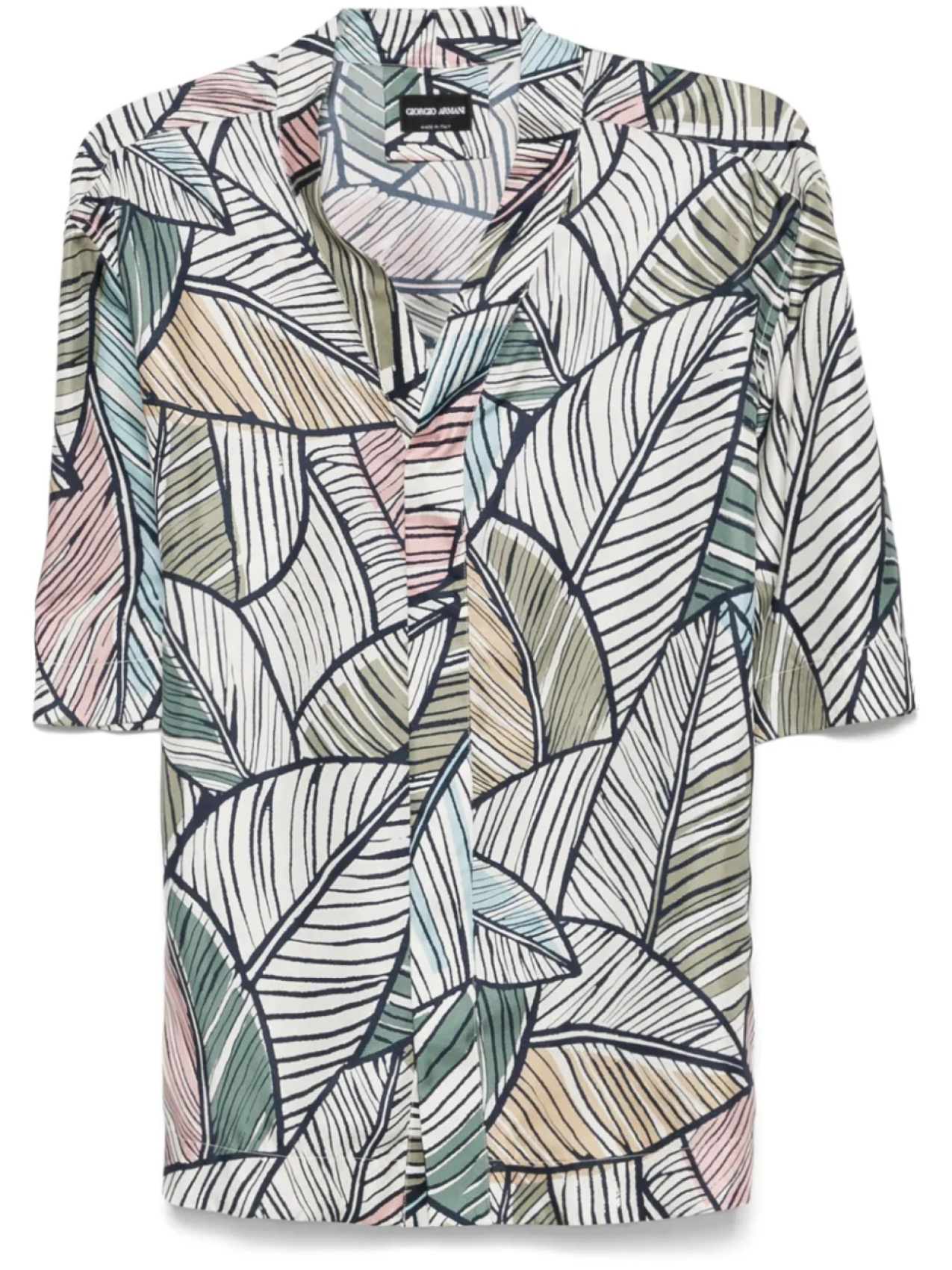 Рубашка с принтом листьев Giorgio Armani, синий
Рубашка с принтом листьев Giorgio Armani, синий