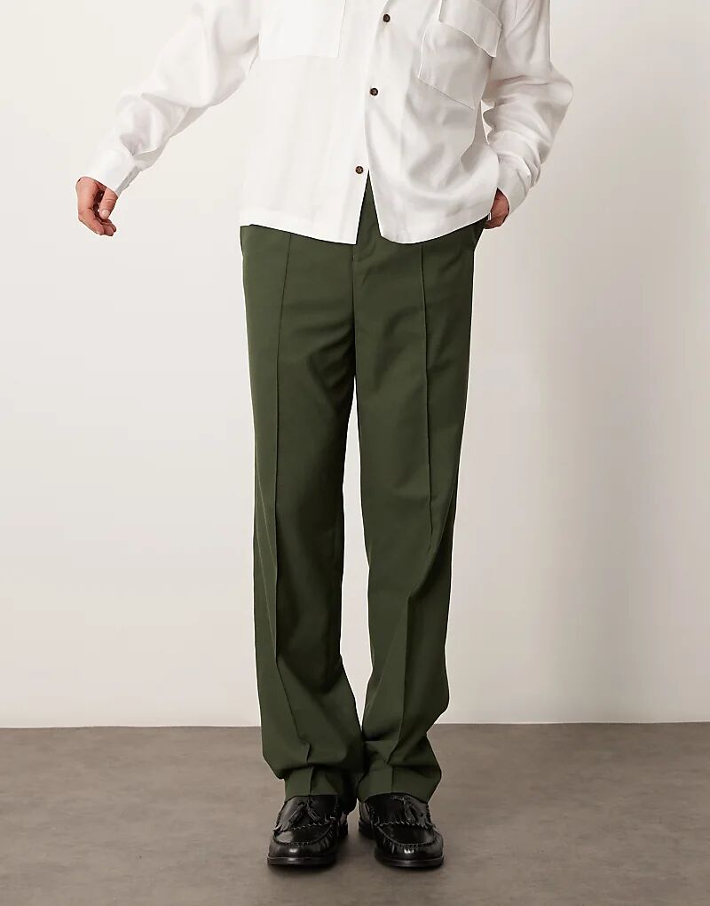 Элегантные прямые брюки с высокой талией и защипами темно-зеленого цвета ASOS DESIGN
Элегантные прямые брюки с высокой талией и защипами темно-зеленого цвета ASOS DESIGN