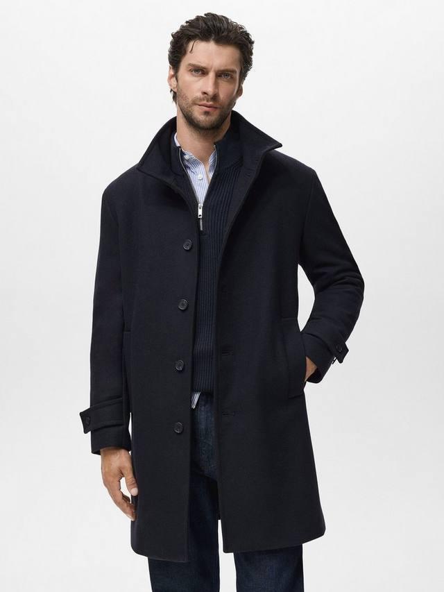 Шерстяное пальто с воротником-воронкой Mango, Navy
Шерстяное пальто с воротником-воронкой Mango, Navy