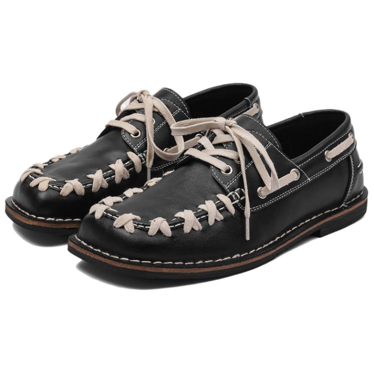 WEISHIBANGWEI Кожаные повседневные туфли унисекс черные, цвет Black 
WEISHIBANGWEI Кожаные повседневные туфли унисекс черные, цвет Black