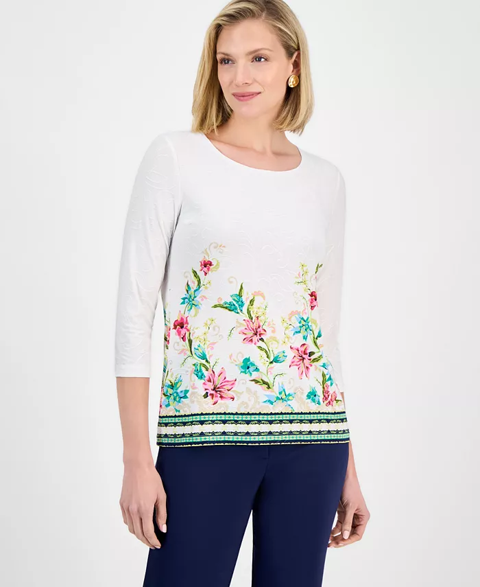 Женская блузка с принтом из жаккарда и рукавом 3/4 JM Collection, желтый
Женская блузка с принтом из жаккарда и рукавом 3/4 JM Collection, желтый