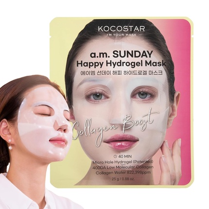 Happy Hydrogel Mask 40 минут укрепляющая корейская маска для лица Kocostar
Happy Hydrogel Mask 40 минут укрепляющая корейская маска для лица Kocostar