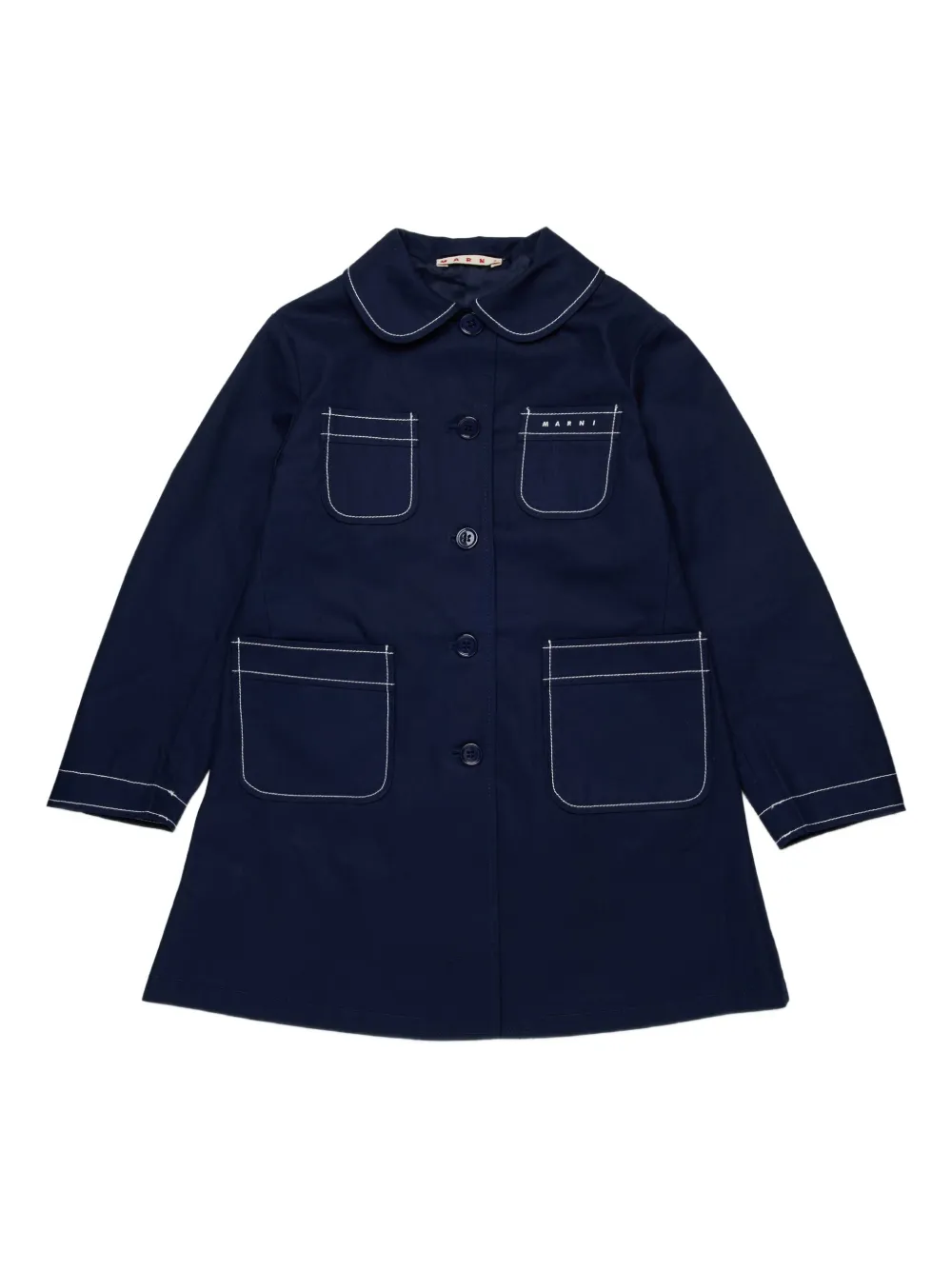 Тренч с закругленным воротником Marni Kids, синий
Тренч с закругленным воротником Marni Kids, синий