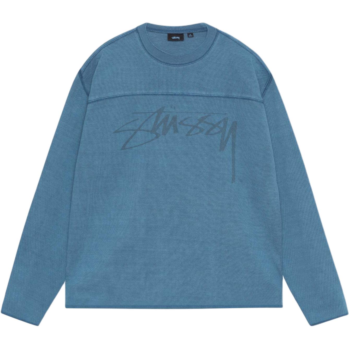 Хлопковая футбольная толстовка с пигментной окраской Stussy, синий
Хлопковая футбольная толстовка с пигментной окраской Stussy, синий