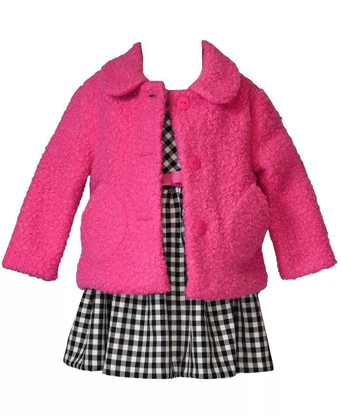 Детский комплект для девочек: двубортное пальто с воротником и платье в клетку Bonnie Baby, мультиколор
Детский комплект для девочек: двубортное пальто с воротником и платье в клетку Bonnie Baby, мультиколор