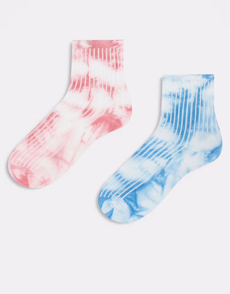 Носки с эффектом тай-дай, 2 упаковки, синего и розового цвета Pieces
Носки с эффектом тай-дай, 2 упаковки, синего и розового цвета Pieces