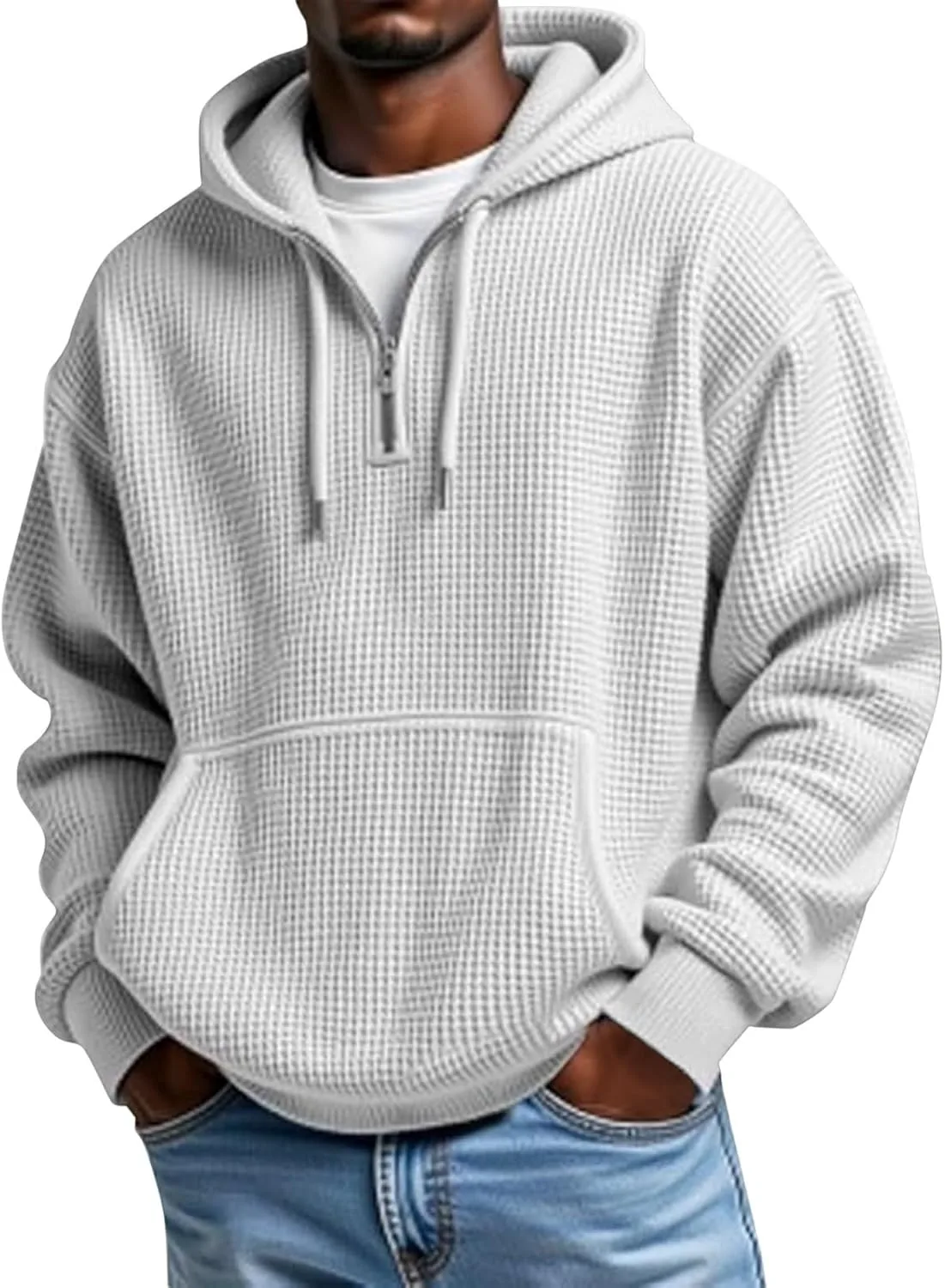 Толстовка Quarter Zip для мужчин Waffle Knitted с капюшоном
Толстовка Quarter Zip для мужчин Waffle Knitted с капюшоном