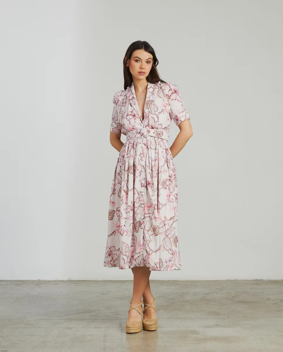 Миди-платье с вышивкой, поясом и V-образным застегивающимся вырезом Alma en Pena, розовый
Миди-платье с вышивкой, поясом и V-образным застегивающимся вырезом Alma en Pena, розовый