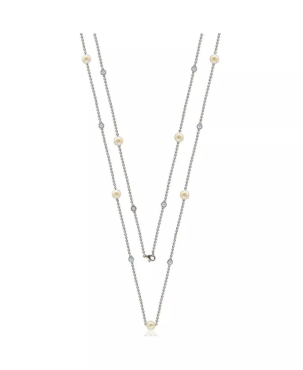 Ожерелье Suzy Levian из стерлингового серебра с жемчугом и кубическим цирконием Suzy Levian New York, silver
Ожерелье Suzy Levian из стерлингового серебра с жемчугом и кубическим цирконием Suzy Levian New York, silver