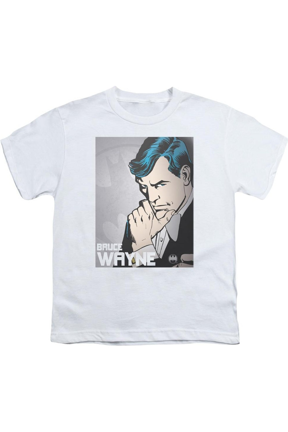 Футболка с коротким рукавом DC Comics Брюс Уэйн для детей Gildan, белый 
Футболка с коротким рукавом DC Comics Брюс Уэйн для детей Gildan, белый