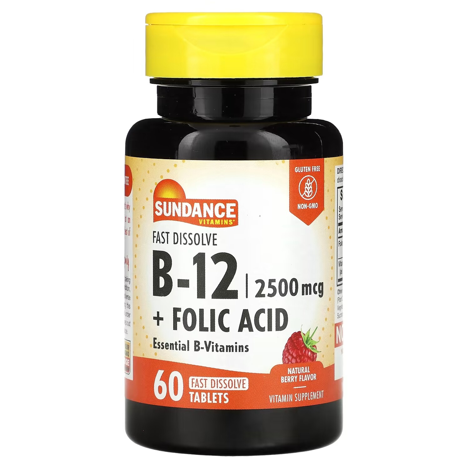 Витамины B-12 + фолиевая кислота Sundance Vitamins Natural Berry, 60 быстрорастворимых таблеток 
Витамины B-12 + фолиевая кислота Sundance Vitamins Natural Berry, 60 быстрорастворимых таблеток