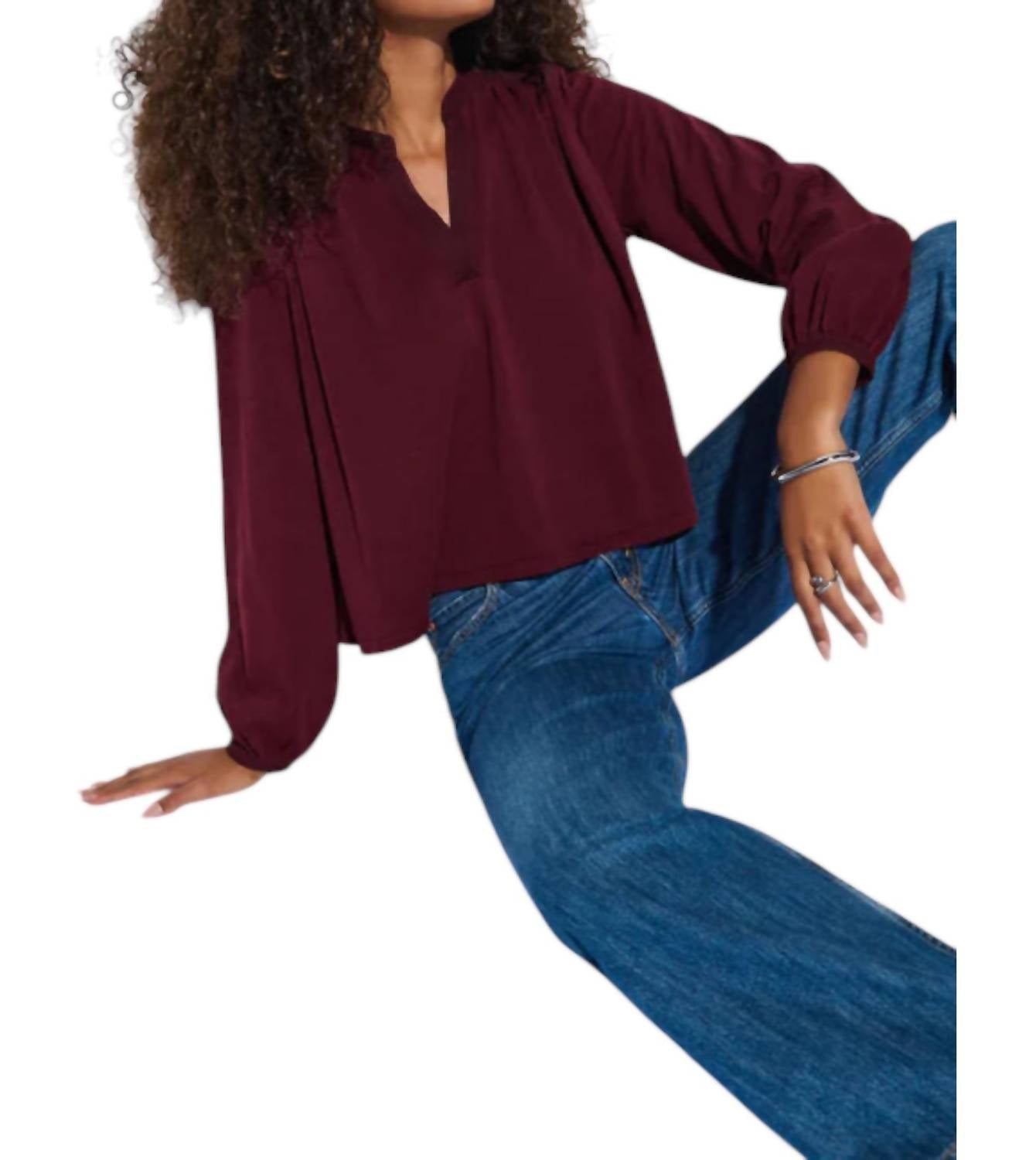 Топ Maya с V-образным вырезом цвета бордо Nation LTD
Топ Maya с V-образным вырезом цвета бордо Nation LTD