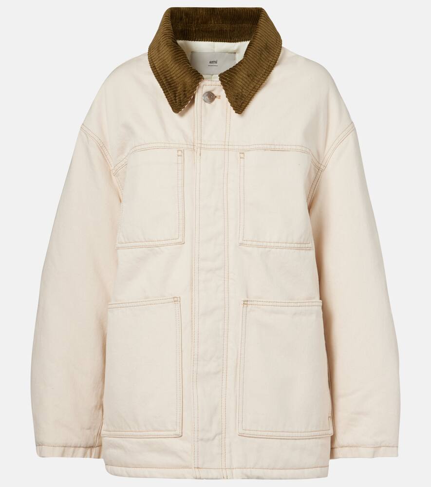 Куртка полевая из хлопкового твила с отделкой из вельвета Ami Paris, Ecru
Куртка полевая из хлопкового твила с отделкой из вельвета Ami Paris, Ecru
