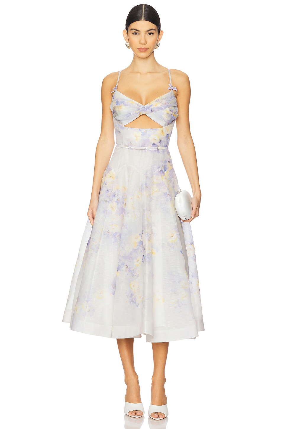 Платье миди crush с перекрученным передом Zimmermann, сиреневый 
Платье миди crush с перекрученным передом Zimmermann, сиреневый