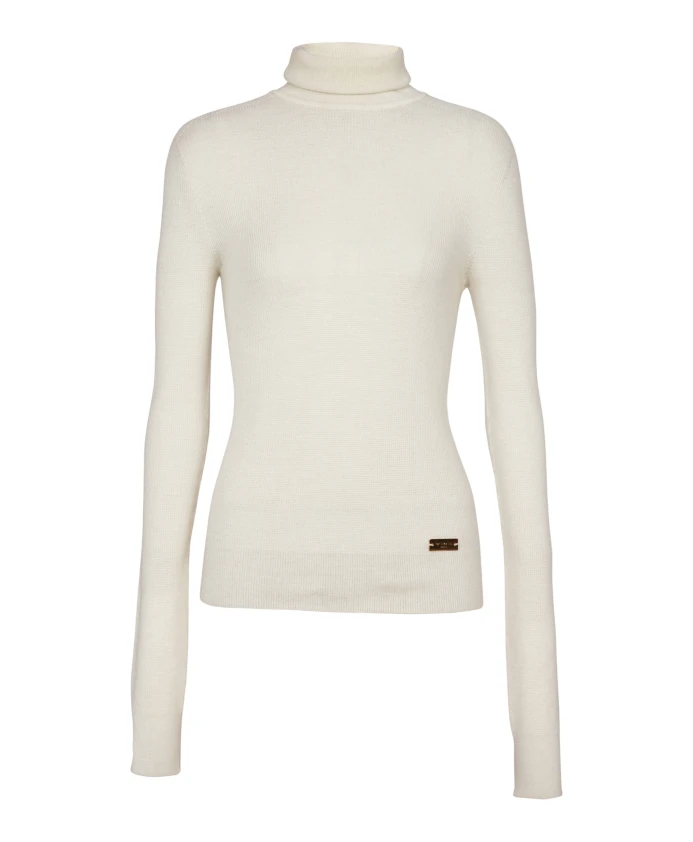 Вязаный свитер с высоким воротником Balmain, бежевый
Вязаный свитер с высоким воротником Balmain, бежевый