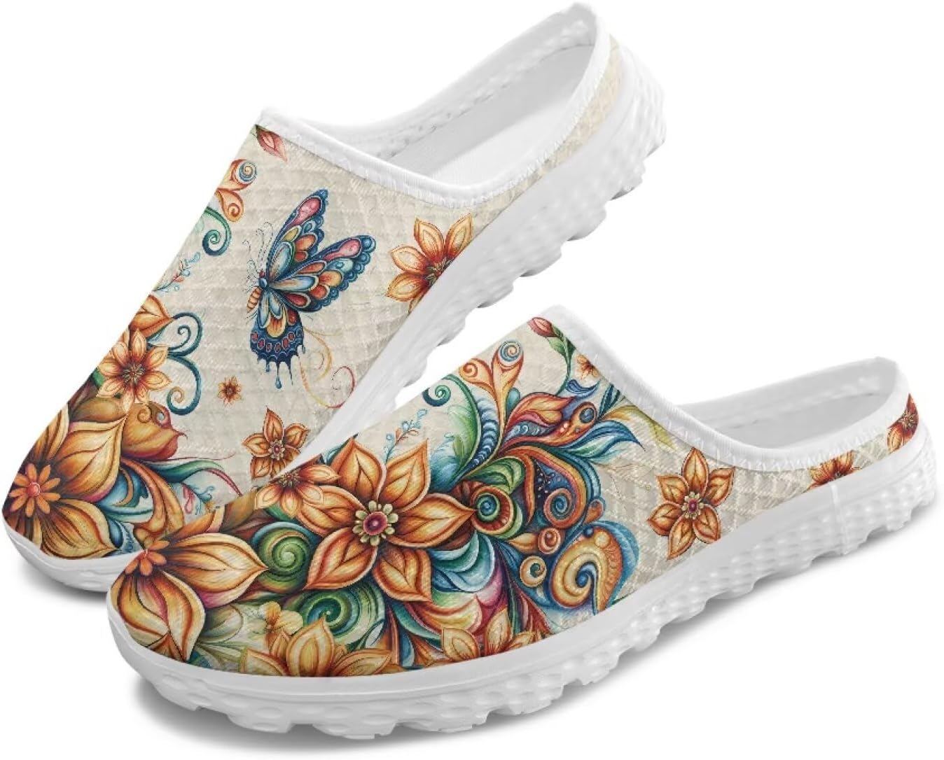 Женские мюли и сабо Tomeusey, садовая обувь, кроссовки без задника - летние сетчатые тапочки с противоскользящей подошвой, обувь для прогулок на улице, Boho Flower Butterfly
Женские мюли и сабо Tomeusey, садовая обувь, кроссовки без задника - летние сетчатые тапочки с противоскользящей подошвой, обувь для прогулок на улице, Boho Flower Butterfly