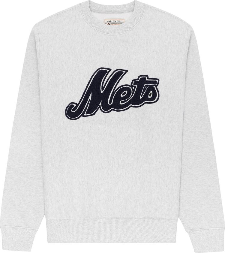 Толстовка Aimé Leon Dore x New York Mets Chainstitch Crewneck 'Silver Mix', серебряный 
Толстовка Aimé Leon Dore x New York Mets Chainstitch Crewneck 'Silver Mix', серебряный