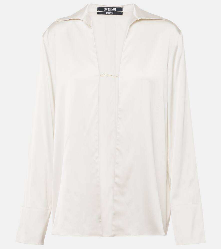 Шелковая блузка Ноут Jacquemus, Off-White
Шелковая блузка Ноут Jacquemus, Off-White