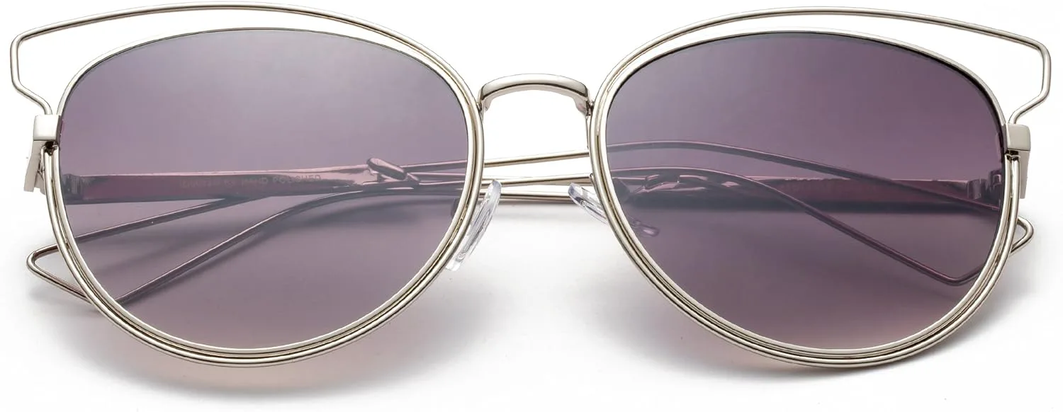 Newbee Fashion - "Superfly" Современные геометрические солнцезащитные очки с уникальным дизайном и металлической оправой Newbee Fashion Sunglasses, Silver/Purple
Newbee Fashion - "Superfly" Современные геометрические солнцезащитные очки с уникальным дизайном и металлической оправой Newbee Fashion Sunglasses, Silver/Purple