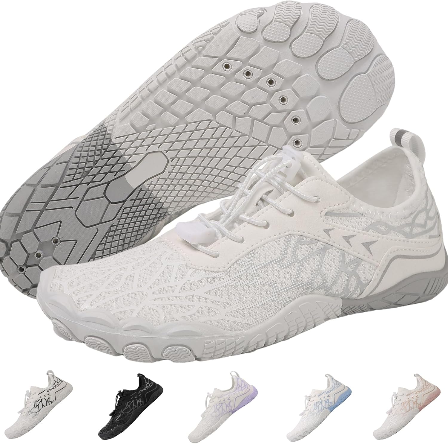 Кроссовки для походов для женщин и мужчин, кроссовки для трейлраннинга, нескользящие дышащие походные ботинки, тренировочная обувь, водные обувь с широким носком Foehiex, белый/серый
Кроссовки для походов для женщин и мужчин, кроссовки для трейлраннинга, нескользящие дышащие походные ботинки, тренировочная обувь, водные обувь с широким носком Foehiex, белый/серый