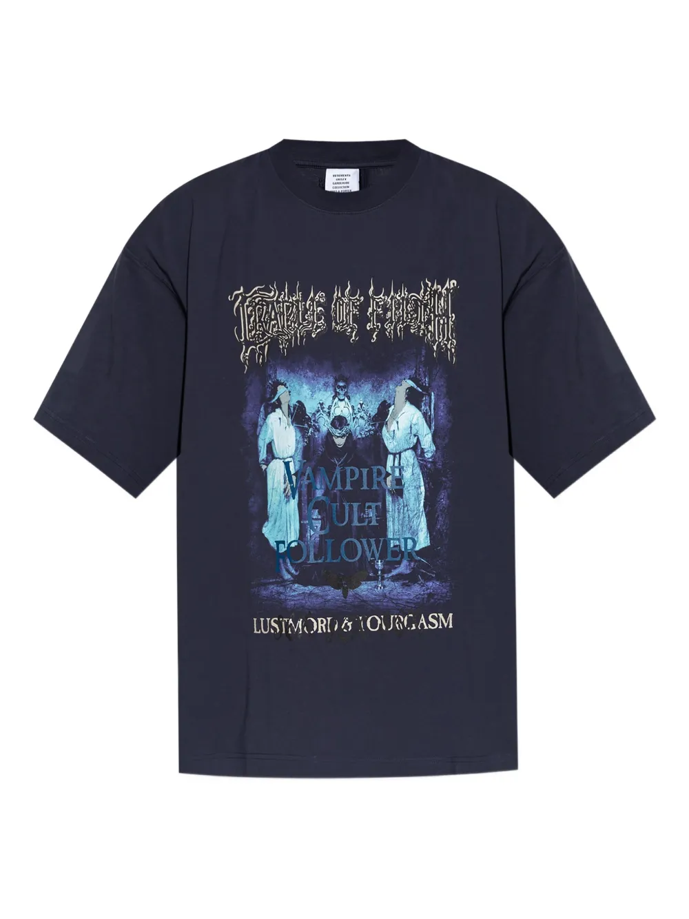 Футболка с графичным принтом VETEMENTS, синий 
Футболка с графичным принтом VETEMENTS, синий