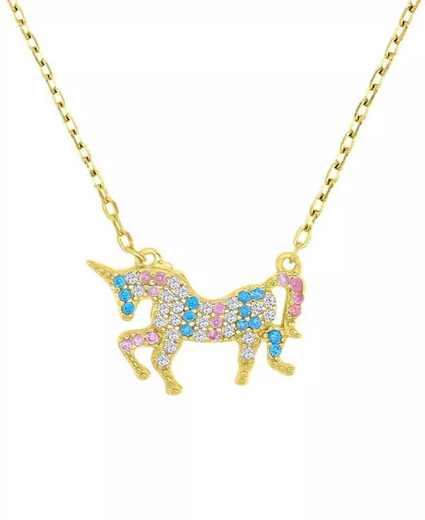 Ожерелье с подвеской в виде единорога из разноцветного кубического циркония, позолоченное серебро 14 карат, 18 дюймов Macy'S, yellow
Ожерелье с подвеской в виде единорога из разноцветного кубического циркония, позолоченное серебро 14 карат, 18 дюймов Macy'S, yellow