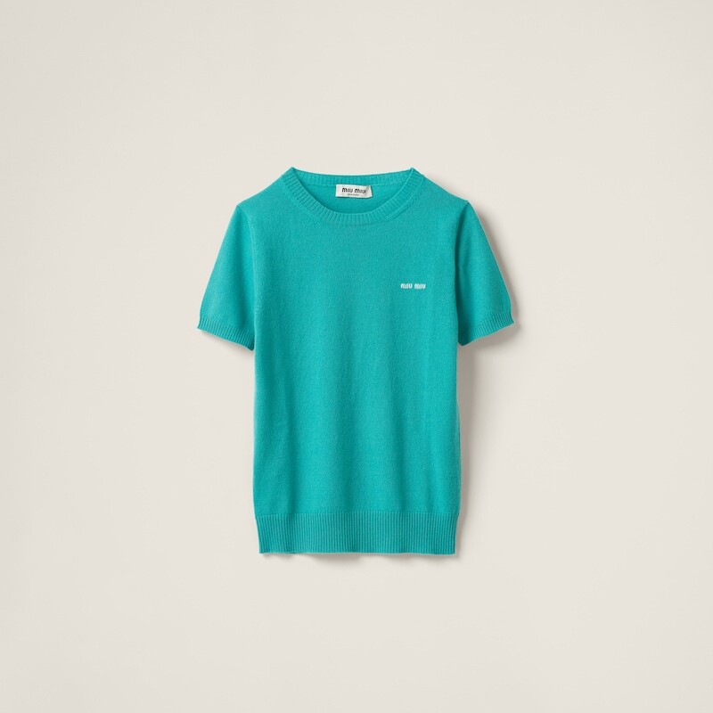 Кашемировый свитер Miu Miu, бирюзовый
Кашемировый свитер Miu Miu, бирюзовый