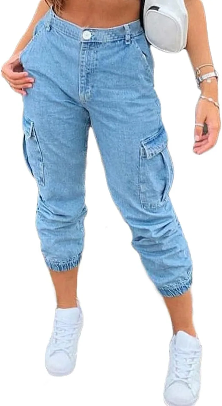 Женские джинсовые брюки-джоггеры с высокой талией и карманами CHARTOU
Женские джинсовые брюки-джоггеры с высокой талией и карманами CHARTOU