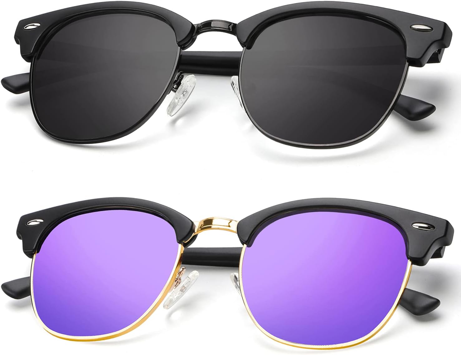 Поляризованные солнцезащитные очки KALIYADI для мужчин и женщин, полуободковая оправа, солнцезащитные очки для вождения, блокирующие УФ-излучение, A15-(2 Pack) Matte Black | Purple | Golden Rim / Matte Black | Black | Black Rim
Поляризованные солнцезащитные очки KALIYADI для мужчин и женщин, полуободковая оправа, солнцезащитные очки для вождения, блокирующие УФ-излучение, A15-(2 Pack) Matte Black | Purple | Golden Rim / Matte Black | Black | Black Rim