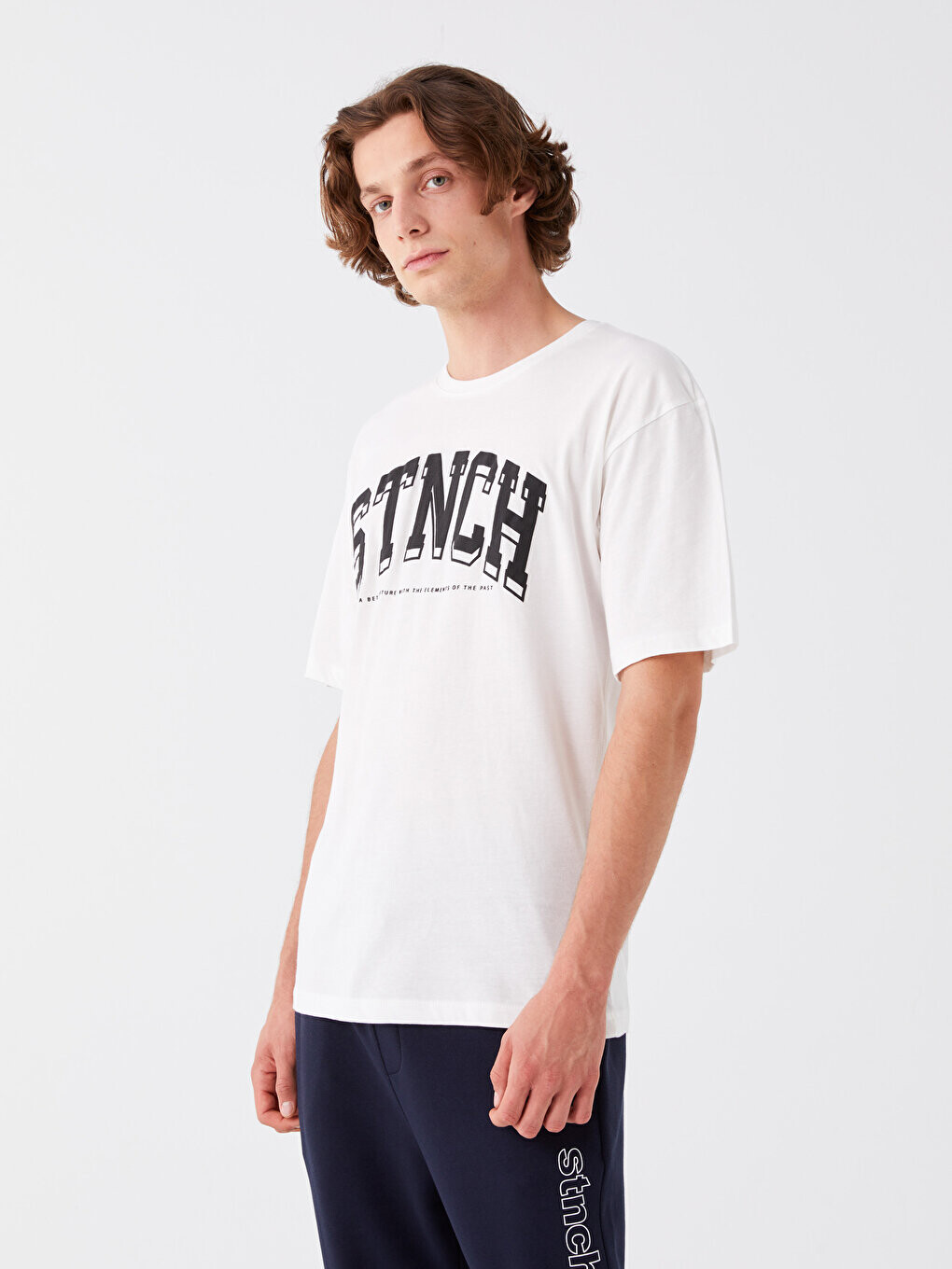 Мужская футболка с круглым вырезом и коротким рукавом с принтом LCW Casual, экрю 
Мужская футболка с круглым вырезом и коротким рукавом с принтом LCW Casual, экрю