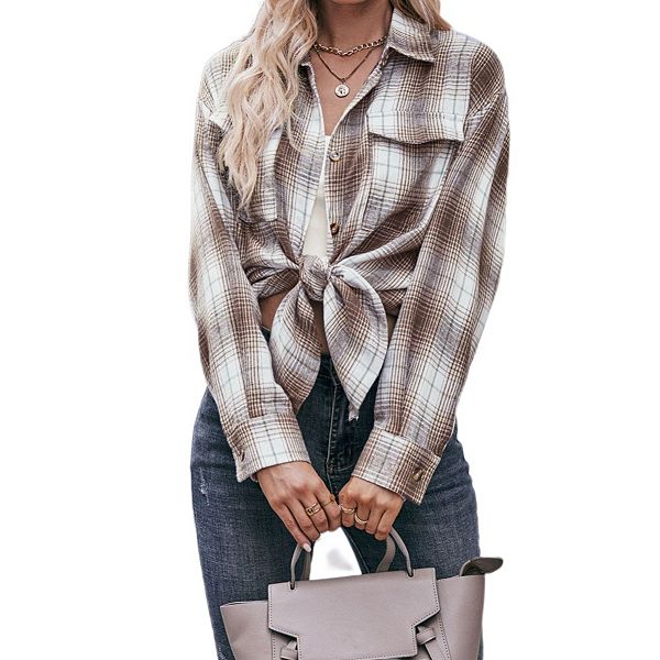 Женская рубашка-шакет в клетку oversize с длинным рукавом Yesfashion, Coffee Plaid Shirt
Женская рубашка-шакет в клетку oversize с длинным рукавом Yesfashion, Coffee Plaid Shirt