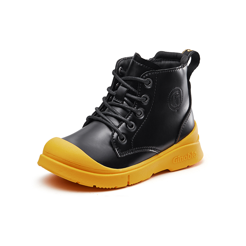 Легкие амортизирующие высокие кроссовки для малышей GINOBLE, черный/желтый 
Легкие амортизирующие высокие кроссовки для малышей GINOBLE, черный/желтый