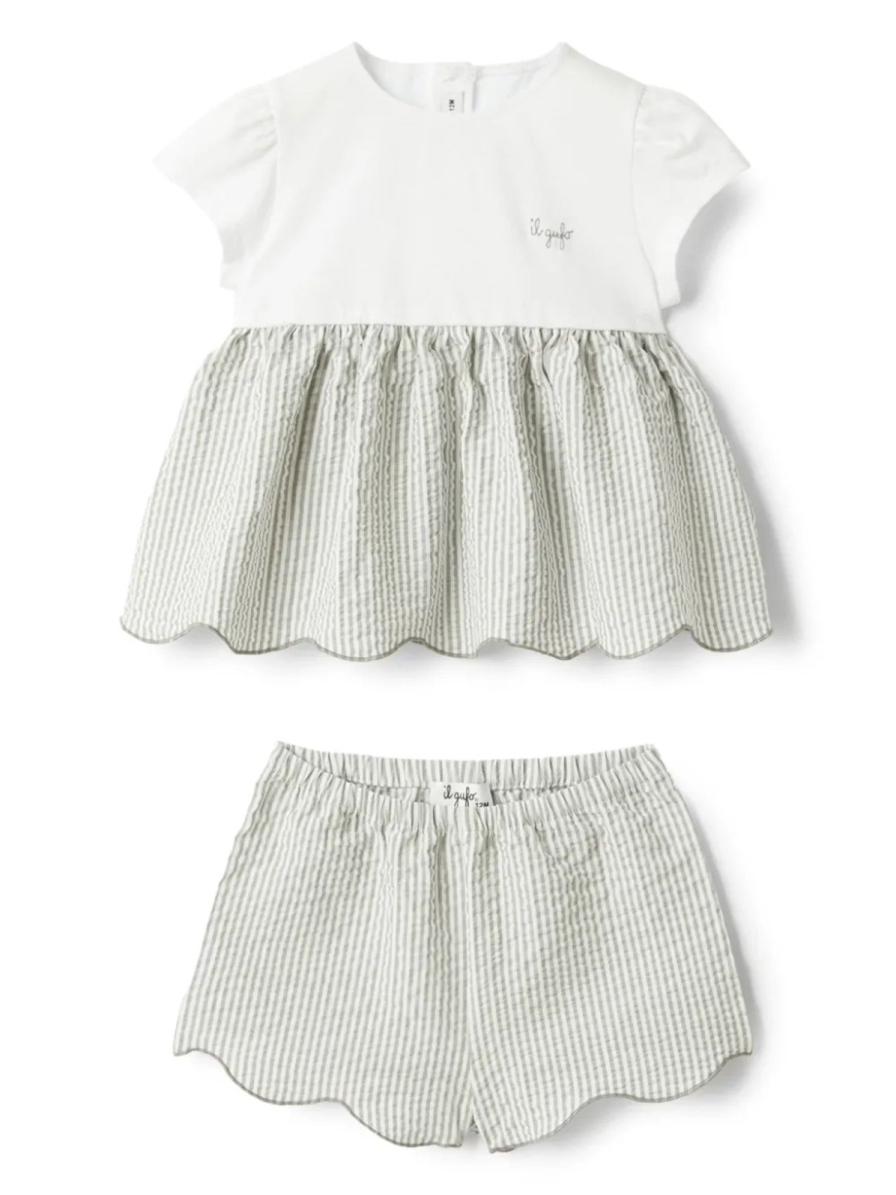 Il Gufo комплект из футболки и полосатых шортов, зеленый
Il Gufo комплект из футболки и полосатых шортов, зеленый