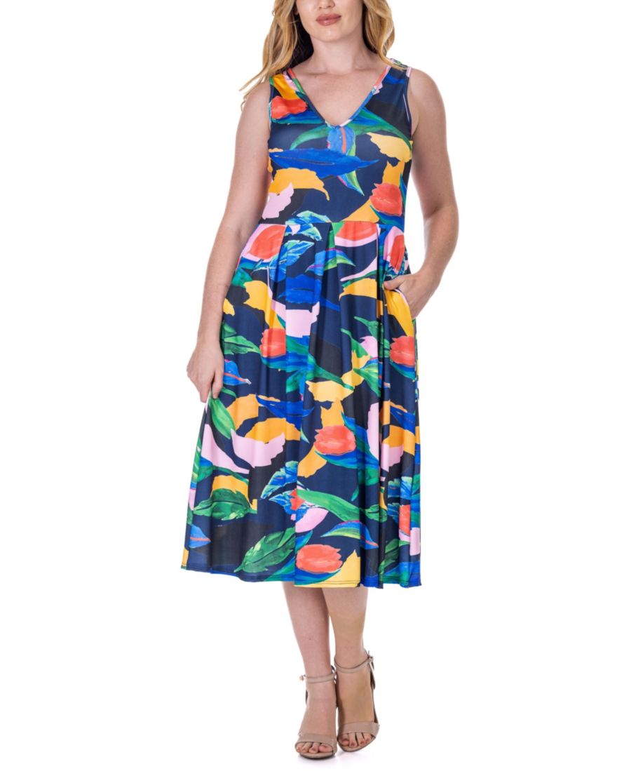 Платье-миди без рукавов с принтом, плиссировкой и карманами 24seven Comfort Apparel, Miscellane
Платье-миди без рукавов с принтом, плиссировкой и карманами 24seven Comfort Apparel, Miscellane