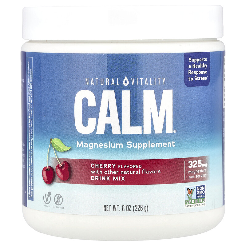 Natural Vitality, CALM, смесь для напитков с магнием, вишня, 226 г (8 унций)
Natural Vitality, CALM, смесь для напитков с магнием, вишня, 226 г (8 унций)