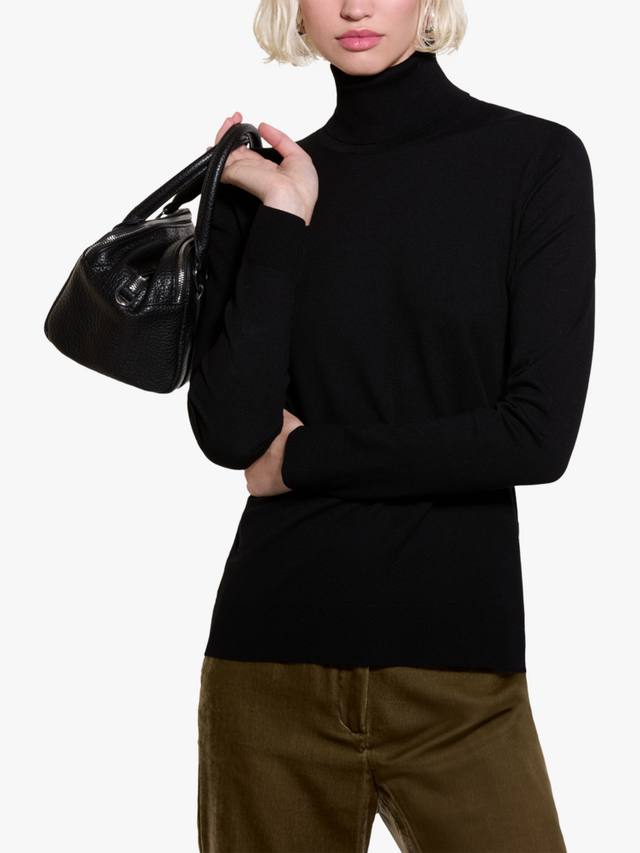 Джемпер с рулонным вырезом в рубчик SISLEY, черный
Джемпер с рулонным вырезом в рубчик SISLEY, черный
