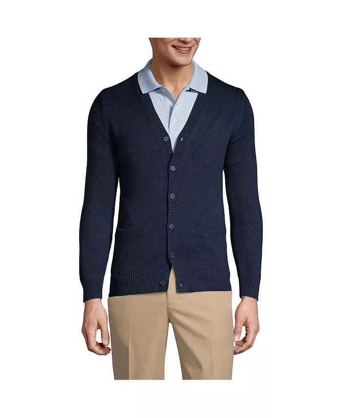 Мужской кардиган из хлопка и модала на пуговицах Lands' End, синий
Мужской кардиган из хлопка и модала на пуговицах Lands' End, синий