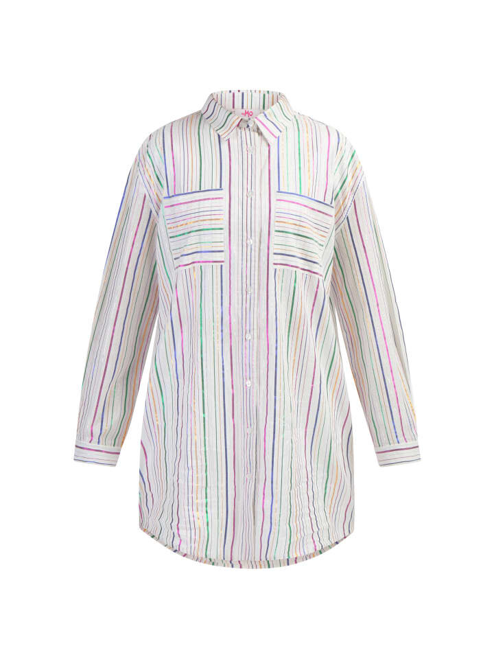 Длинное платье myMo Hemdblusen, цвет weiss mehrfarbige streifen 
Длинное платье myMo Hemdblusen, цвет weiss mehrfarbige streifen