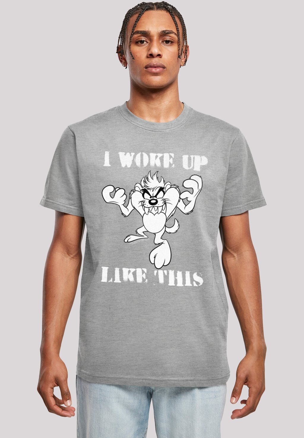 Футболка с принтом LOONEY TUNES TAZ I WOKE UP LIKE THIS F4NT4STIC, серый 
Футболка с принтом LOONEY TUNES TAZ I WOKE UP LIKE THIS F4NT4STIC, серый