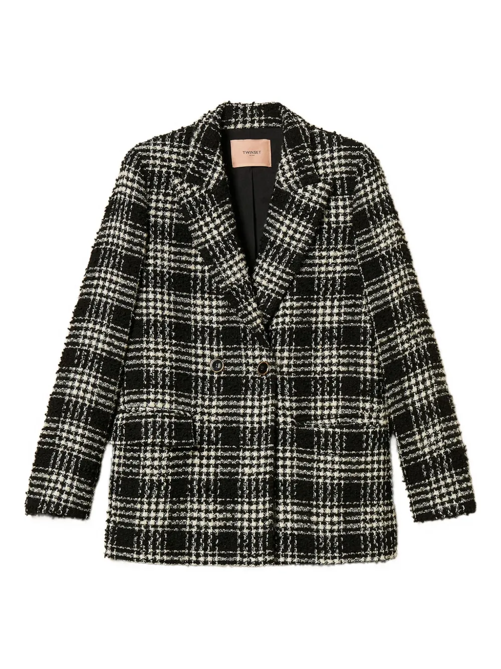 Клетчатый блейзер из ткани букле TWINSET, черный
Клетчатый блейзер из ткани букле TWINSET, черный