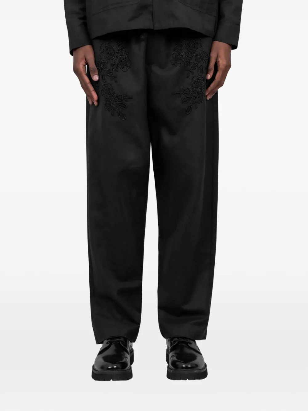 Брюки с цветочной вышивкой Baziszt, черный
Брюки с цветочной вышивкой Baziszt, черный