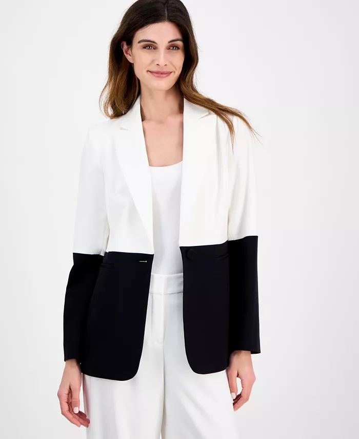 Женский блейзер бойфренда с цветными блоками на одной пуговице Tahari ASL, мультиколор
Женский блейзер бойфренда с цветными блоками на одной пуговице Tahari ASL, мультиколор